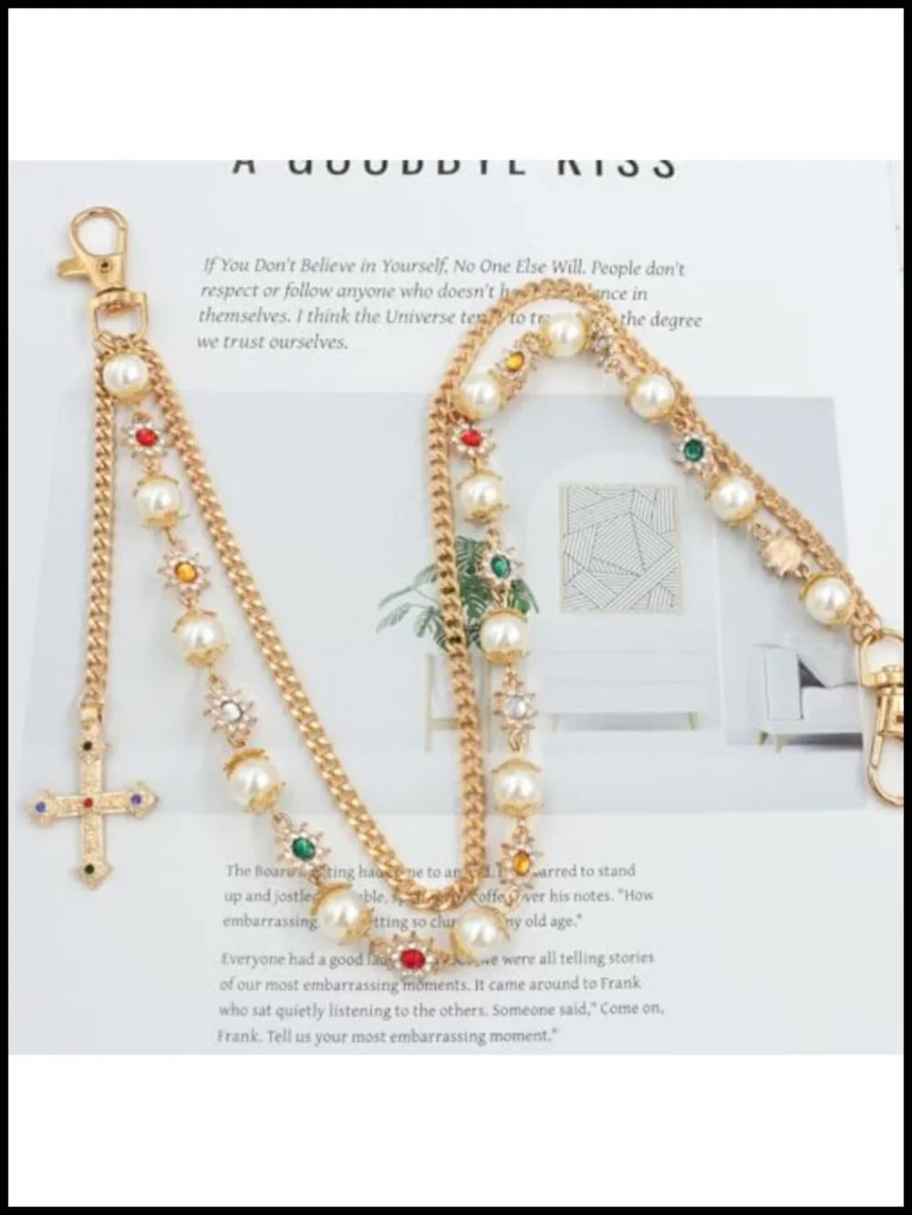 Geometric Bag Chain Charm Purse Extender Keychain Wallet Chain